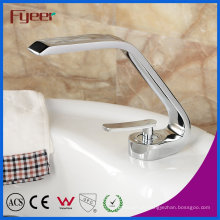 Fyeer Verchromt Basin Wasserhahn mit Single Handle Hot &amp; Cold Mischbatterie